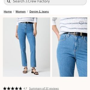 J. Crew Factory Women's Classic Blue Straight Leg Jeans